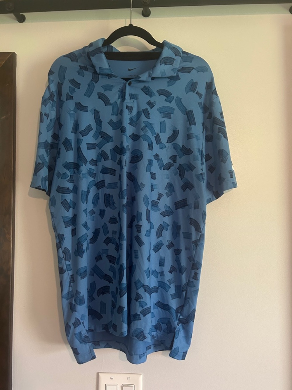 Nike Men's Blue Printed Golf Polo